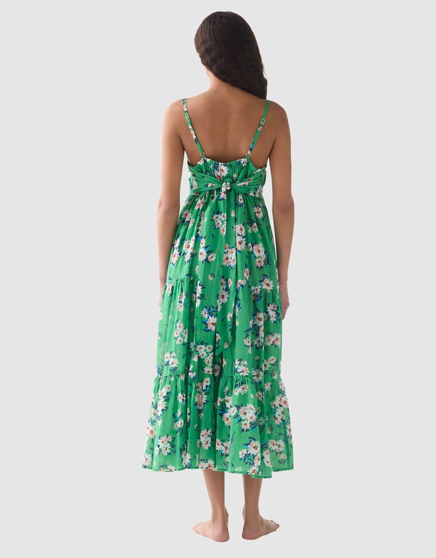 Kate Spade - Spring Daisies Tiered Midi Tie-Back Cotton Beach Dress & Cover-Up