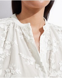 & Other Stories - Voluminous Floral-Appliqué Blouse