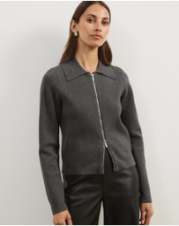 Atmos&Here - Delilah Long Sleeve Double Ended Zipper Knit Jacket