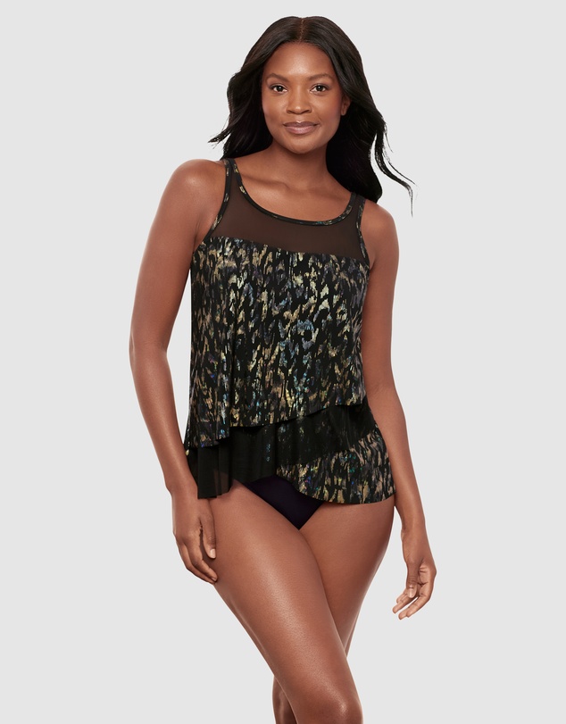 Miraclesuit Swimwear  - Sparkle Plenty Mirage Loose Fit Slimming Underwired Tankini Top