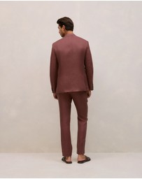 Trenery - Regular Fit Belgian Linen Blazer in Espresso