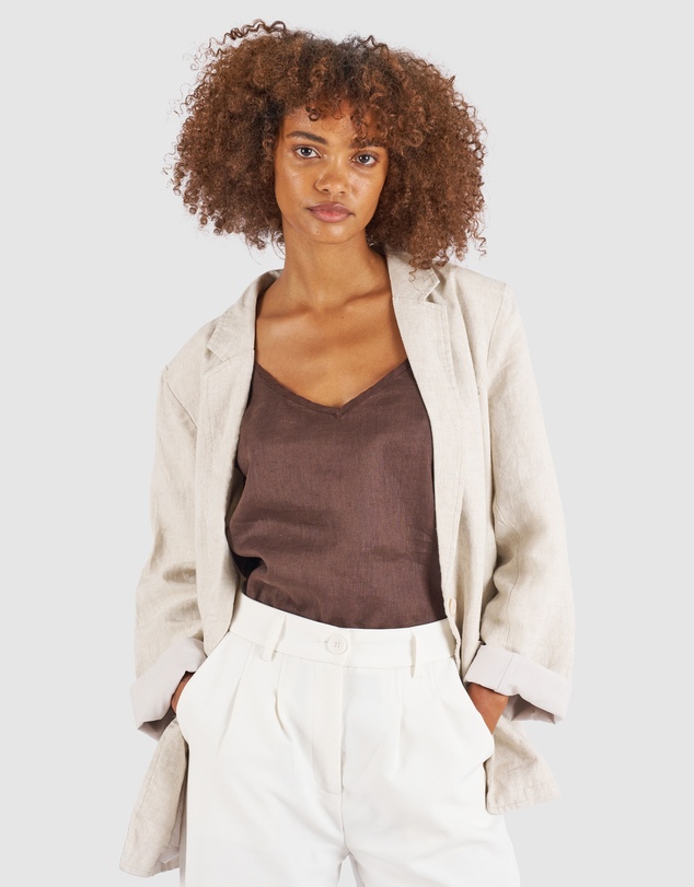 CAMIXA - CAMI-V linen Camisole Top