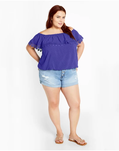 City Chic - Spot Sara Top