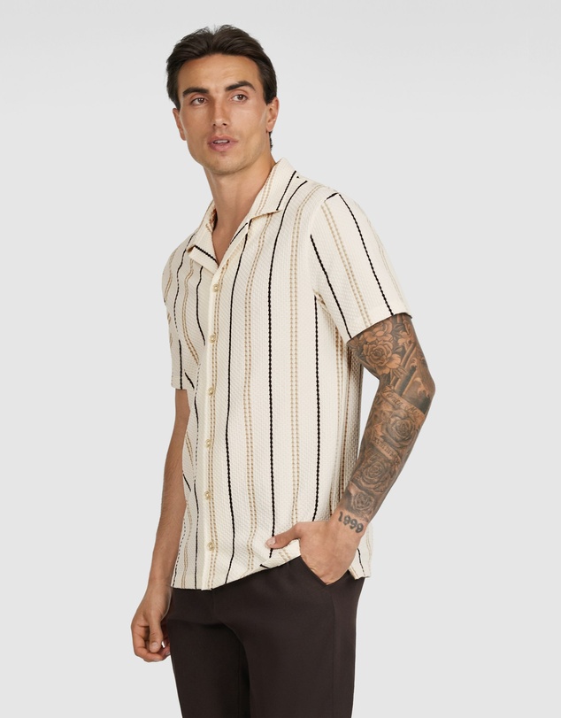 Tarocash - Jareth Stripe Textured Shirt