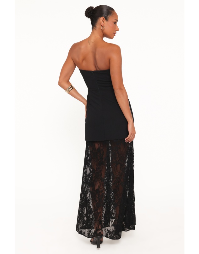 Petal & Pup - Wiley Strapless Lace Maxi Dress - Black