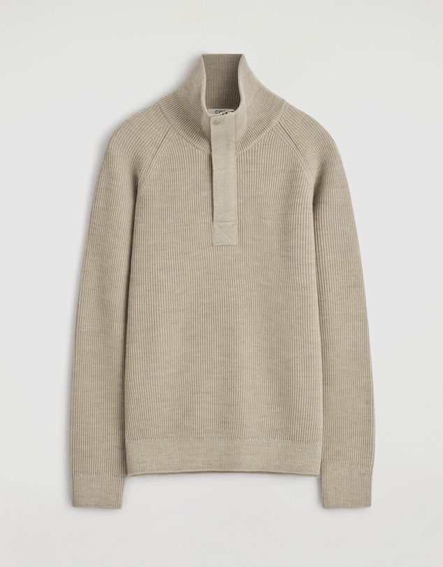 COS - Ribbed Wool Half-Zip Jumper