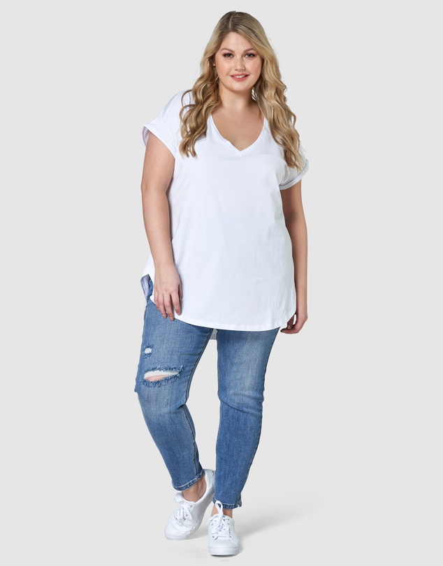 Indigo Tonic - Jacinta Longline V Neck Tee