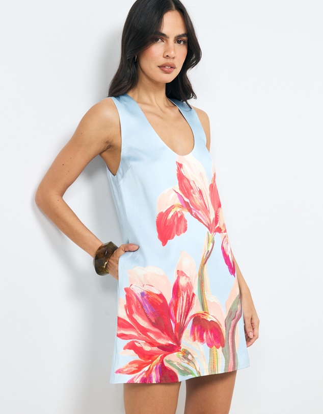 AERE - Rosalee Satin Shift Mini Dress