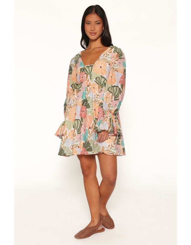 Petal & Pup - Aruna Mini Dress - Retro Orange Floral