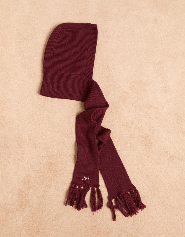Damson Madder - Tassel Hooded Scarf