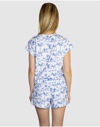 Sant And Abel - Women's Skydog Toile Blue Jersey Short PJ Set