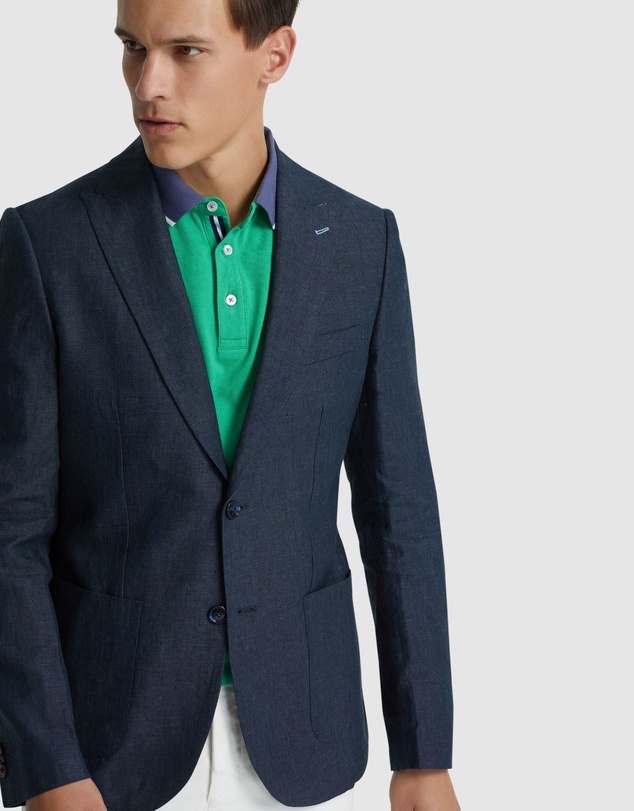 Oxford - Milton Linen Blazer With Peak Lapel