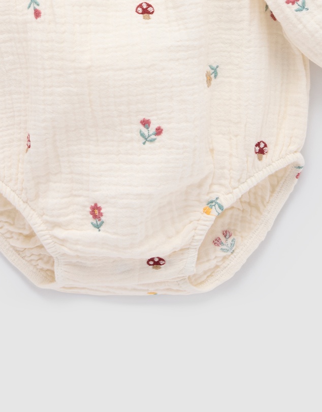 Purebaby - Embroidered Bodysuit -Kids-Babies