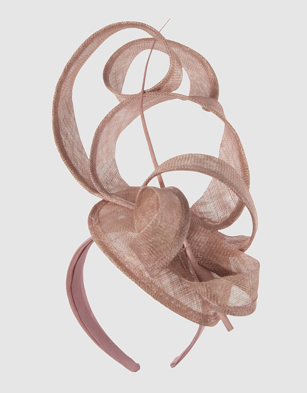 Max Alexander - Tall Dusty Pink Sinamay Fascinator Headband