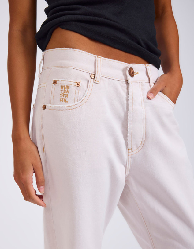 ONE TEASPOON - Bandits Low Waist Boyfriend Denim Jeans - Pink Tint
