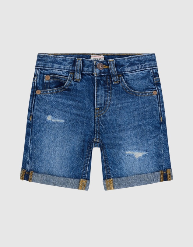 GUESS - Cotton Rigid Denim Shorts
