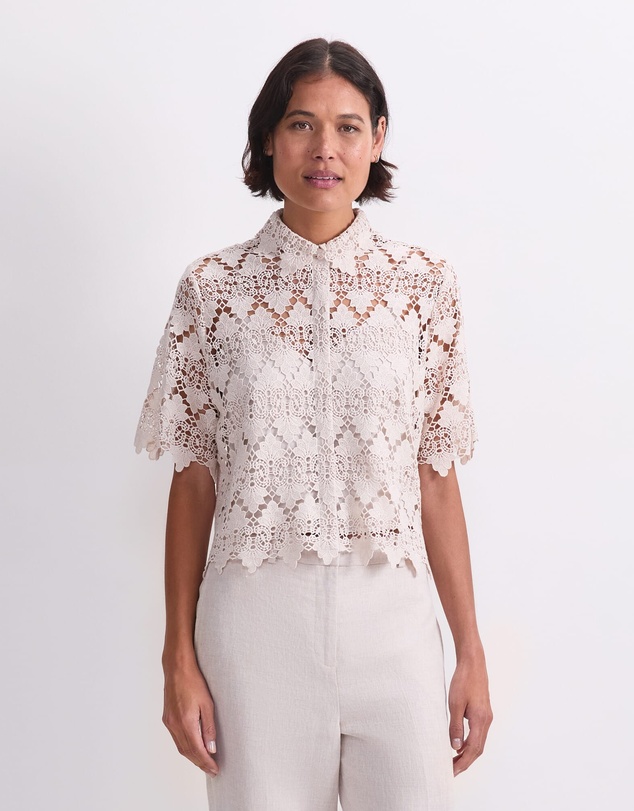 Sportscraft - Ariana Lace Cropped Shirt