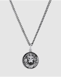 Kuzzoi - ICONIC EXCLUSIVE - Necklace Men Lion Head Pendant Majestic in 925 Sterling Silver