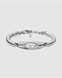 Diesel - Oval D Logo Silver tone Bracelet