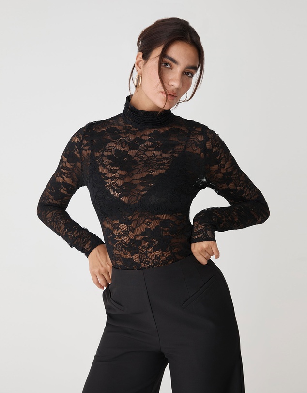 Forcast - Torin Lace Turtleneck Top