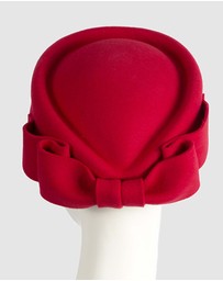Max Alexander - Felt Red Pillbox Hat