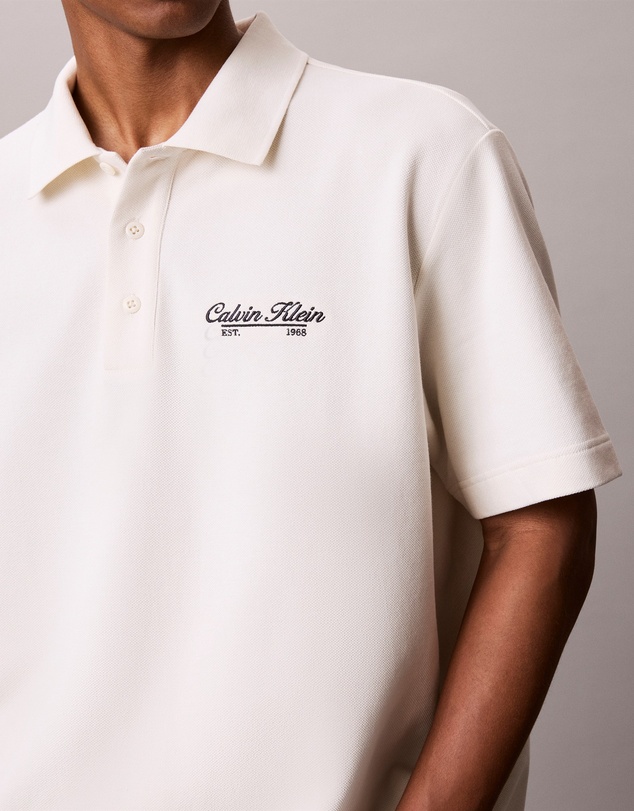 Calvin Klein Jeans - Script Logo Graphic Pique Relaxed Polo Shirt