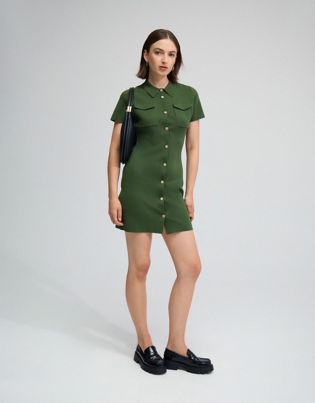 Oxford - Olive Knitted Mini Dress
