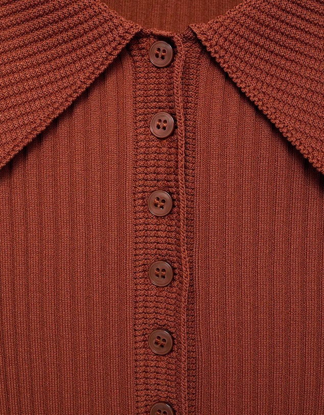 M.N.G - Polo-Neck Ribbed Sweater