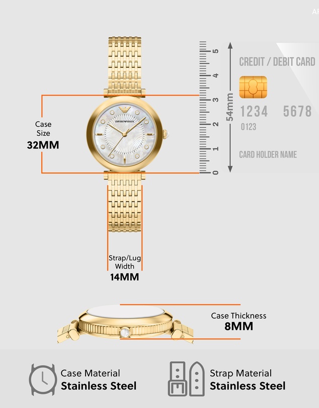 Emporio Armani - Gold Tone Analogue Watch