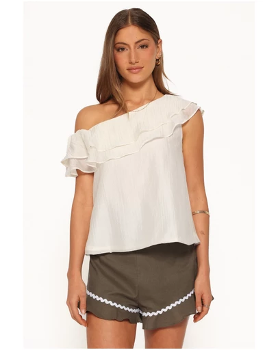 Petal & Pup - Veana One Shoulder Top - Cream