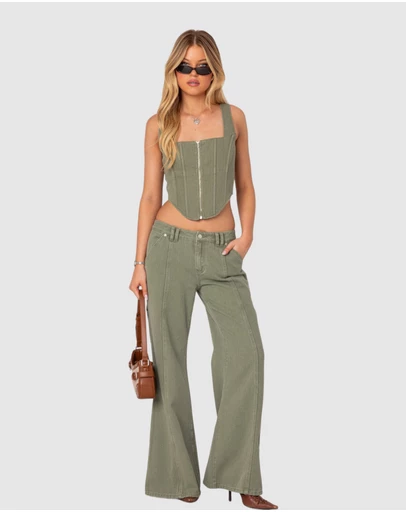 EDIKTED - Lottie Low Rise Washed Carpenter Jeans