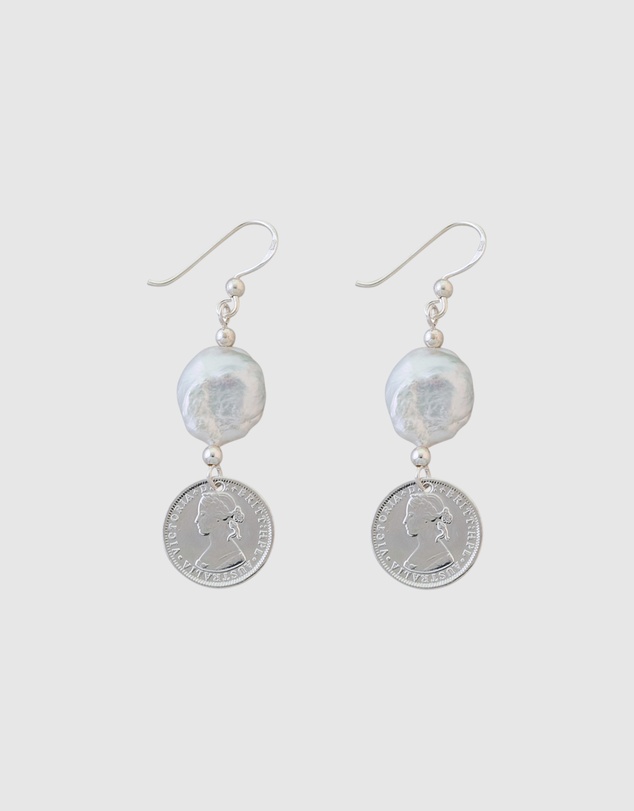 Von Treskow - Coin & Keshi Pearl Earrings