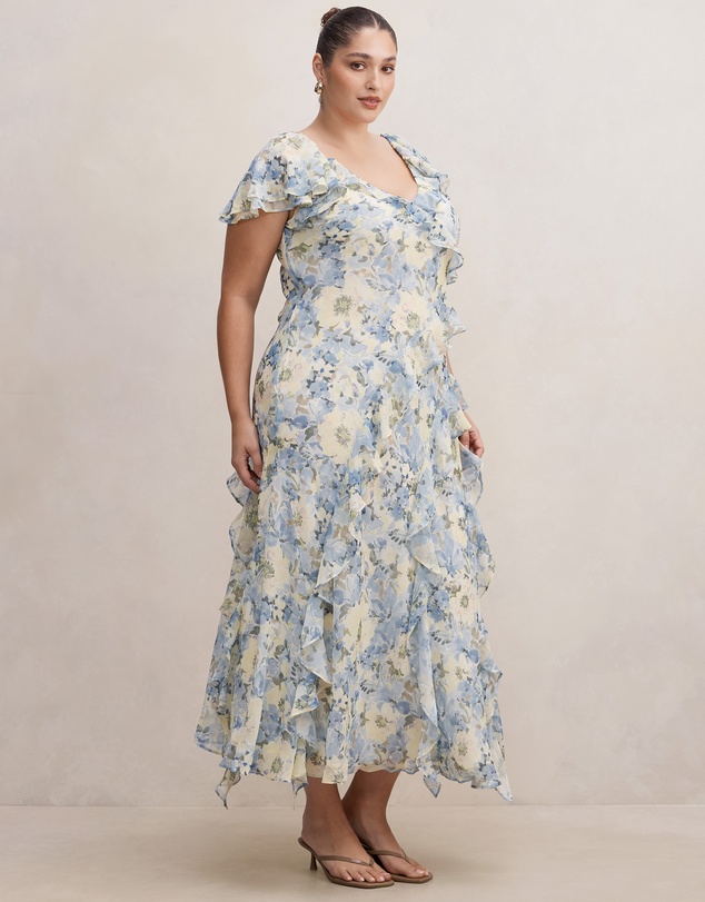 Forever New Curve - Elly Curve Ruffle Maxi Dress