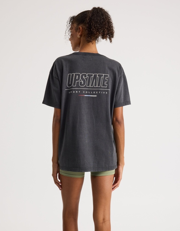 Upstate - Thrive Tee - Black Snow Wash Keyline Stack