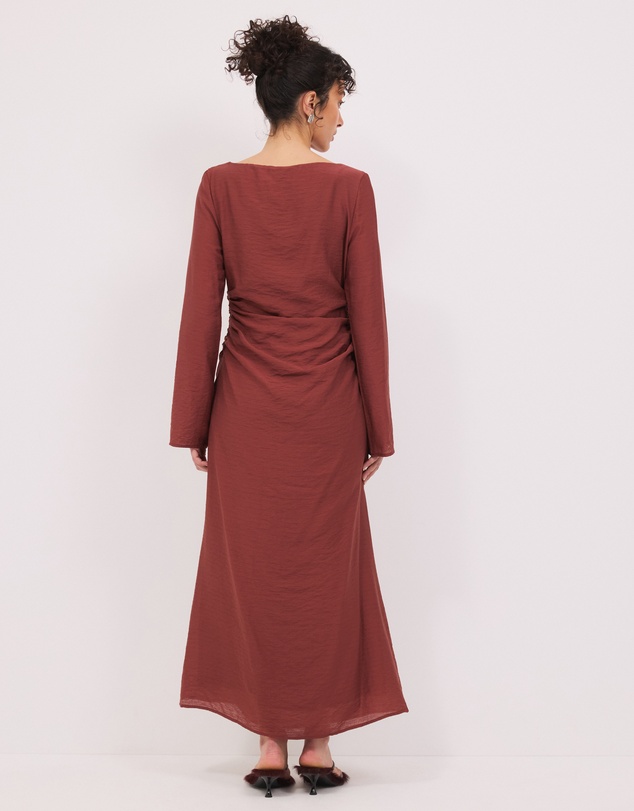 Calli - Lydia LS Ruched Midi Dress