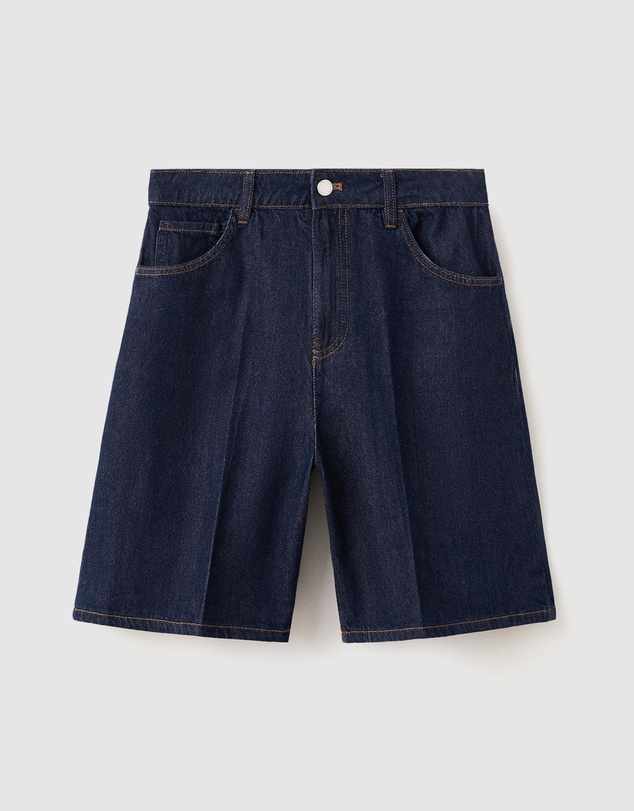 M.N.G - High-Waist Straight-Fit Denim Shorts
