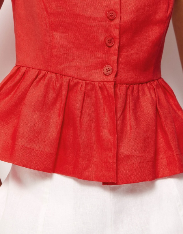 AERE - Kaia Linen Button Front Top