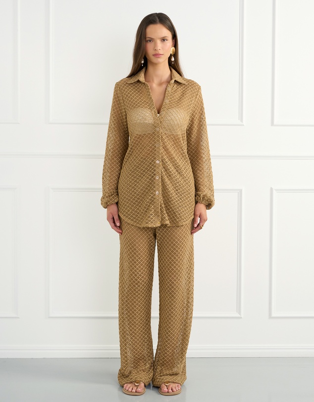Aqua Blu Australia - Beige Odilia Beach Shirt