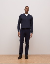 Trenery - Merino V Neck in Night Sky