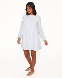 Petal & Pup - Micaela Long Sleeve Mini Dress - Baby Blue