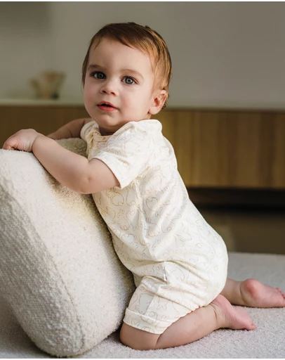 Kynd Baby - Day Or Night Onesie Short Sleeve in Rabbit