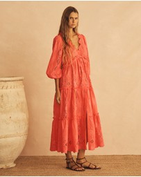 AUR OCEA - Drawstring Tiered Maxi Dress