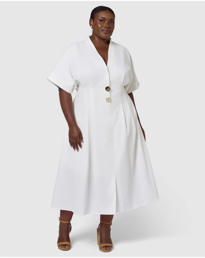 Something 4 Olivia - Blair Linen Midi Dress