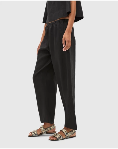 Seed Heritage - Linen Barrel Leg Elasticated Pant