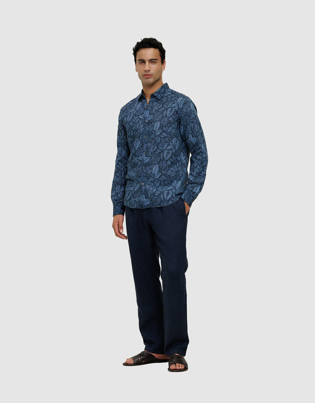 Trenery - Grove Linen Cotton Long Sleeve Shirt