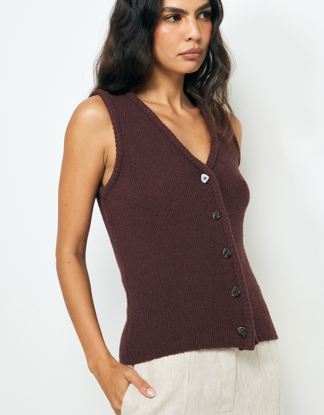 AERE - Lori Organic Cotton Knit Vest
