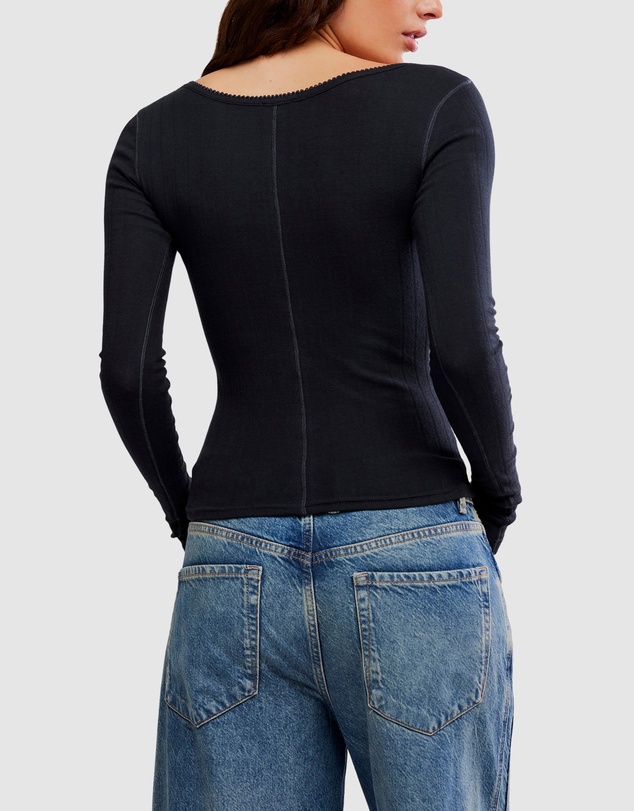 Free People - End Game Pointell LS Top