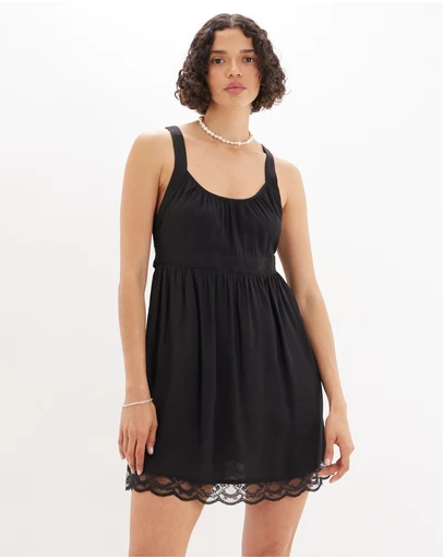 Amelius - Adrielle Lace Detail Mini Dress