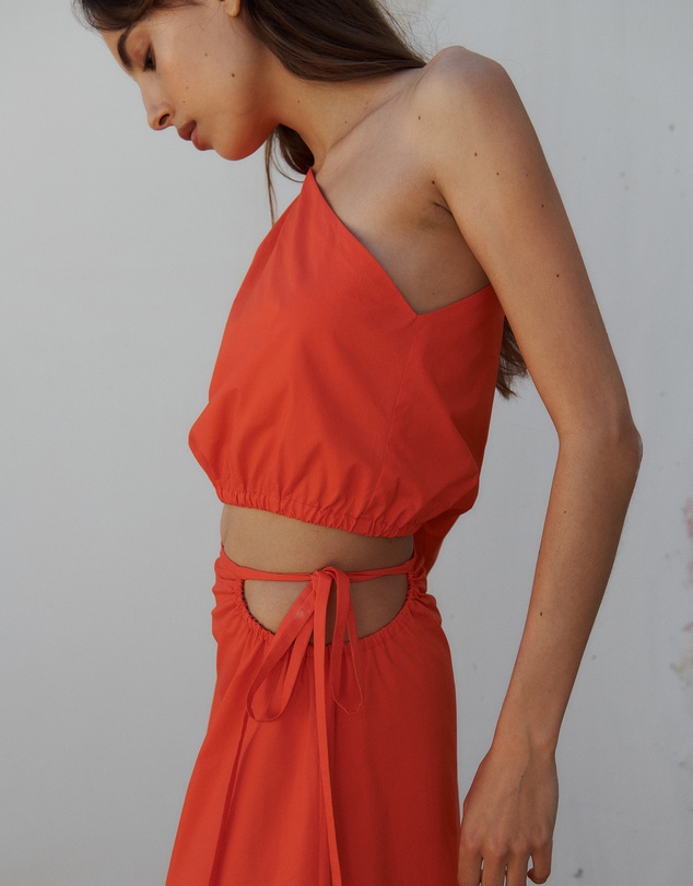 FRIEND of AUDREY - Sylvie Cotton Midi Tie Skirt