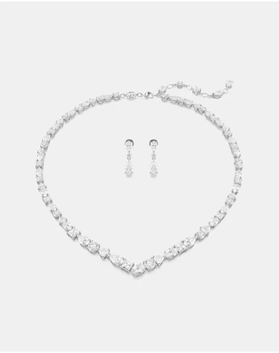 Swarovski - Mesmera set, Mixed cuts, White, Rhodium plated